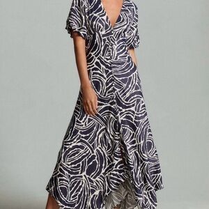 Anthropologie Abstract Navy and Cream
Midi Dress